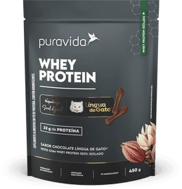 WHEY PROTEIN ISOLADO SABOR CHOCOLATE LÍNGUA DE GATO 450g